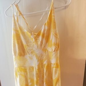 Romper, yellow and white floral, tie back, Rue21, 3x